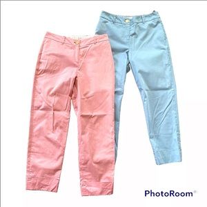 Lot of 2 Ted Baker Sz 2 Pants Drop Ted Gorgeous Pink Blue Dress Casual Stretch